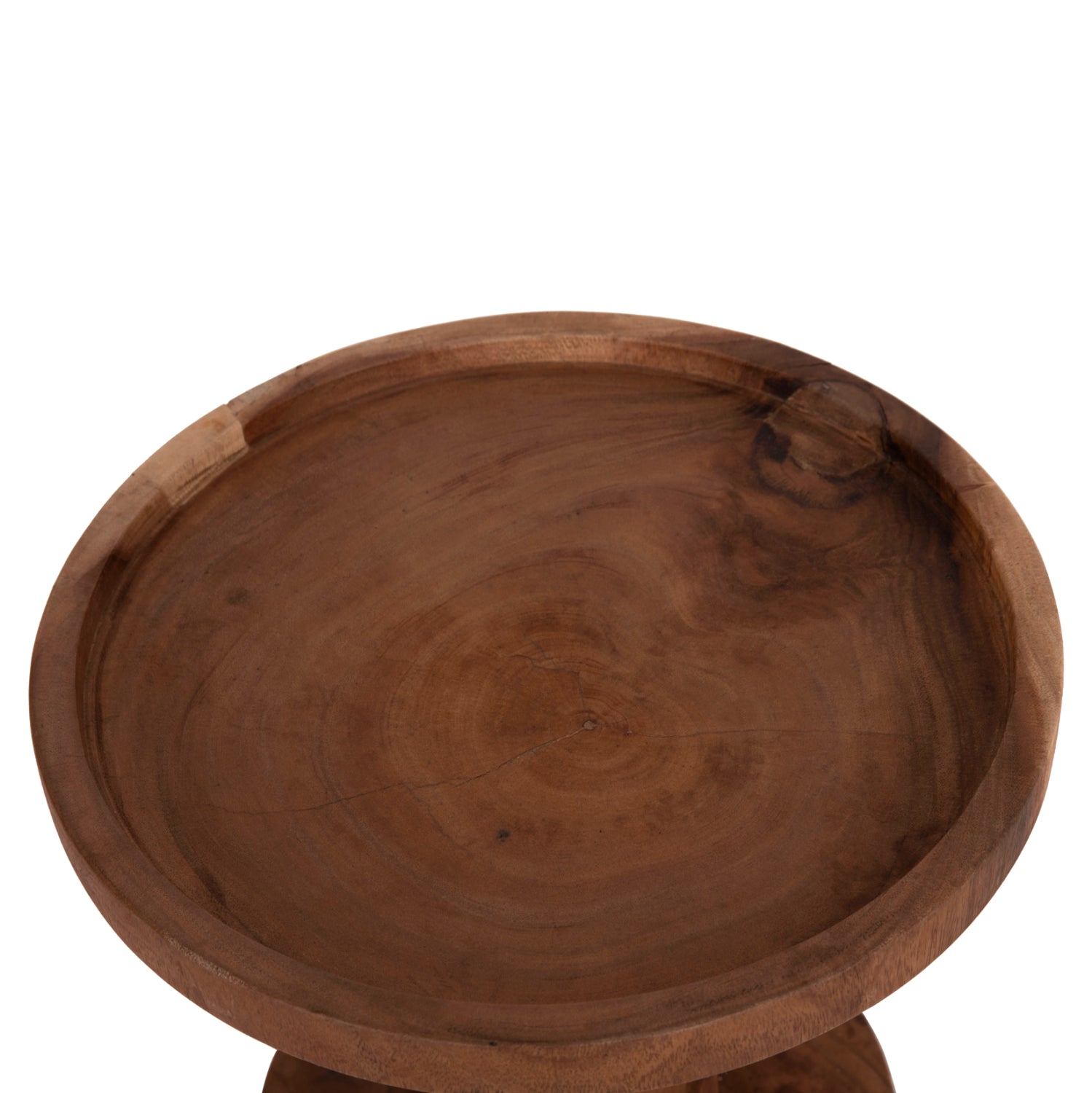 Странична маса Bermal от масивно суарово дърво в естествен цвят φ35x65hcм