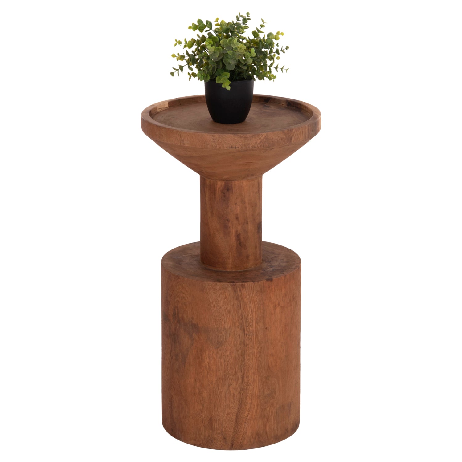 Странична маса Bermal от масивно суарово дърво в естествен цвят φ35x65hcм