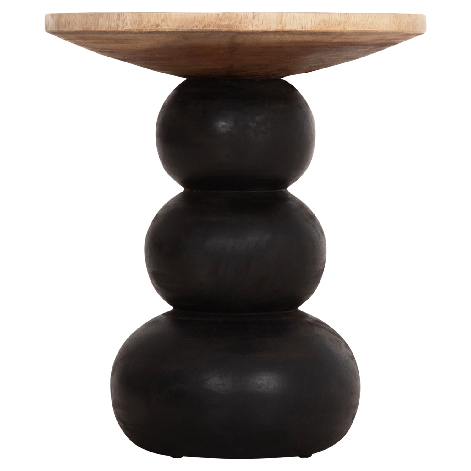 Кръгла странична маса JACKY suar естествено дърво и черно φ40x45.5hсм.