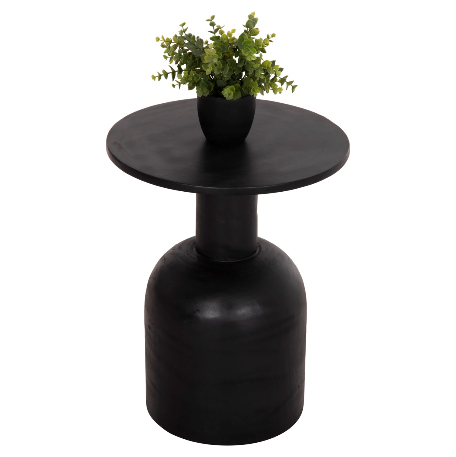 Странична маса Pumbe suar дърво в черен цвят φ40x50hcм