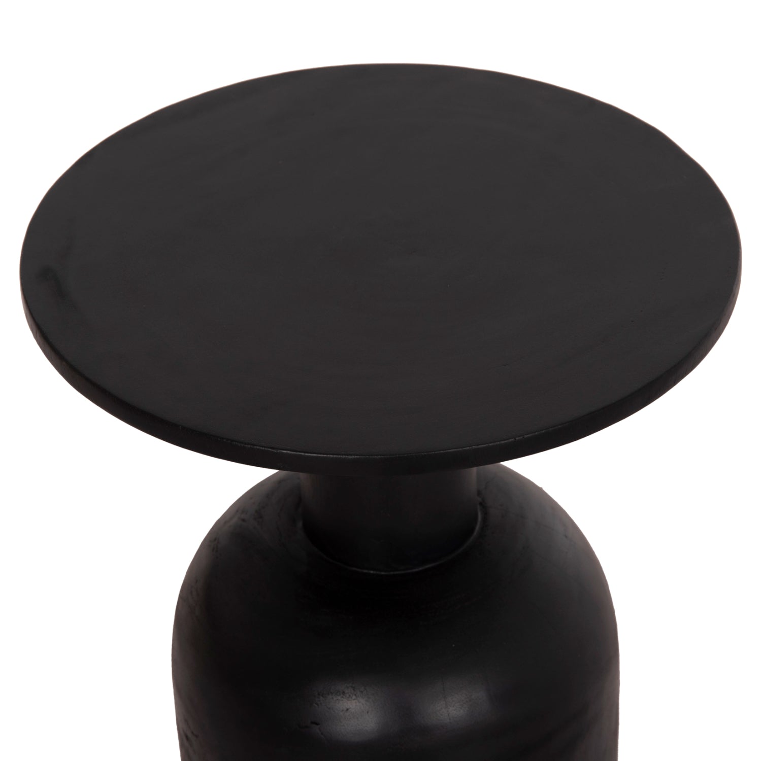 Странична маса Pumbe suar дърво в черен цвят φ40x50hcм