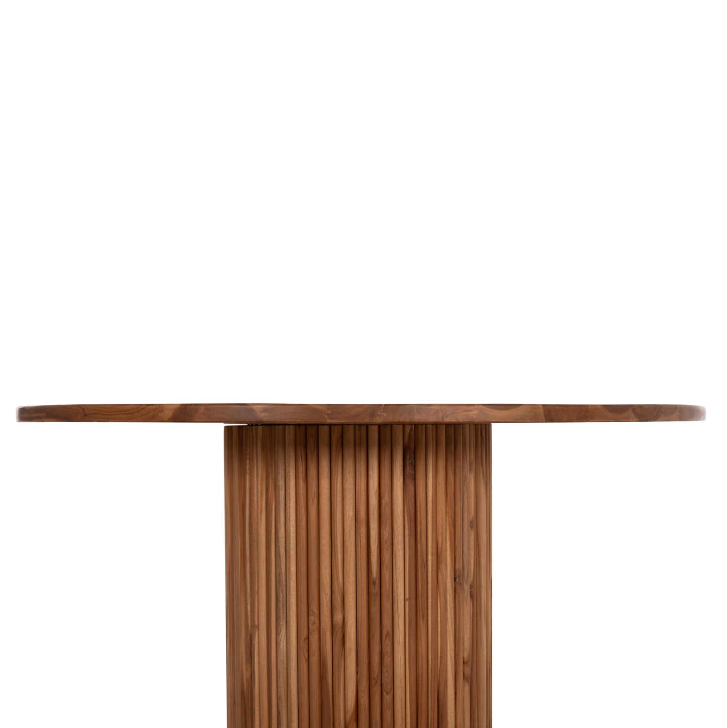 Кръгла трапезна маса RODER тиково дърво - 3 см. дебелина на повърхността - φ130x79.5cm