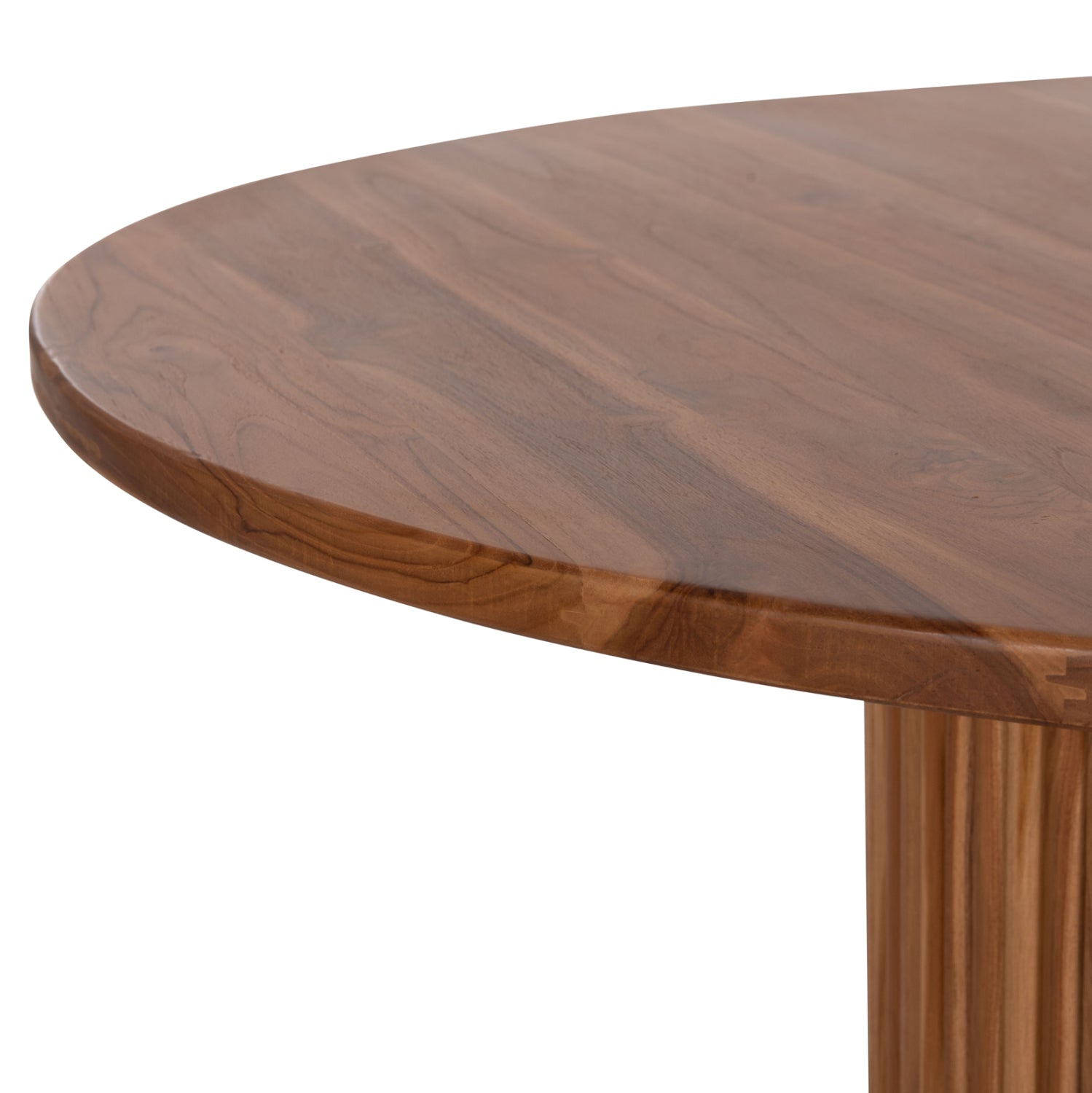 Кръгла трапезна маса RODER тиково дърво - 3 см. дебелина на повърхността - φ130x79.5cm
