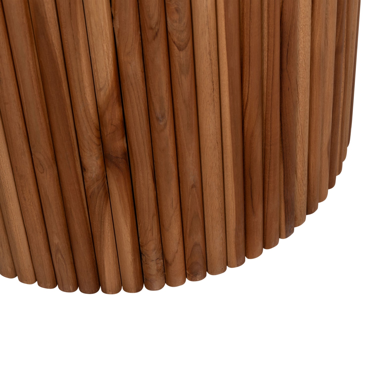 Кръгла трапезна маса RODER тиково дърво - 3 см. дебелина на повърхността - φ130x79.5cm