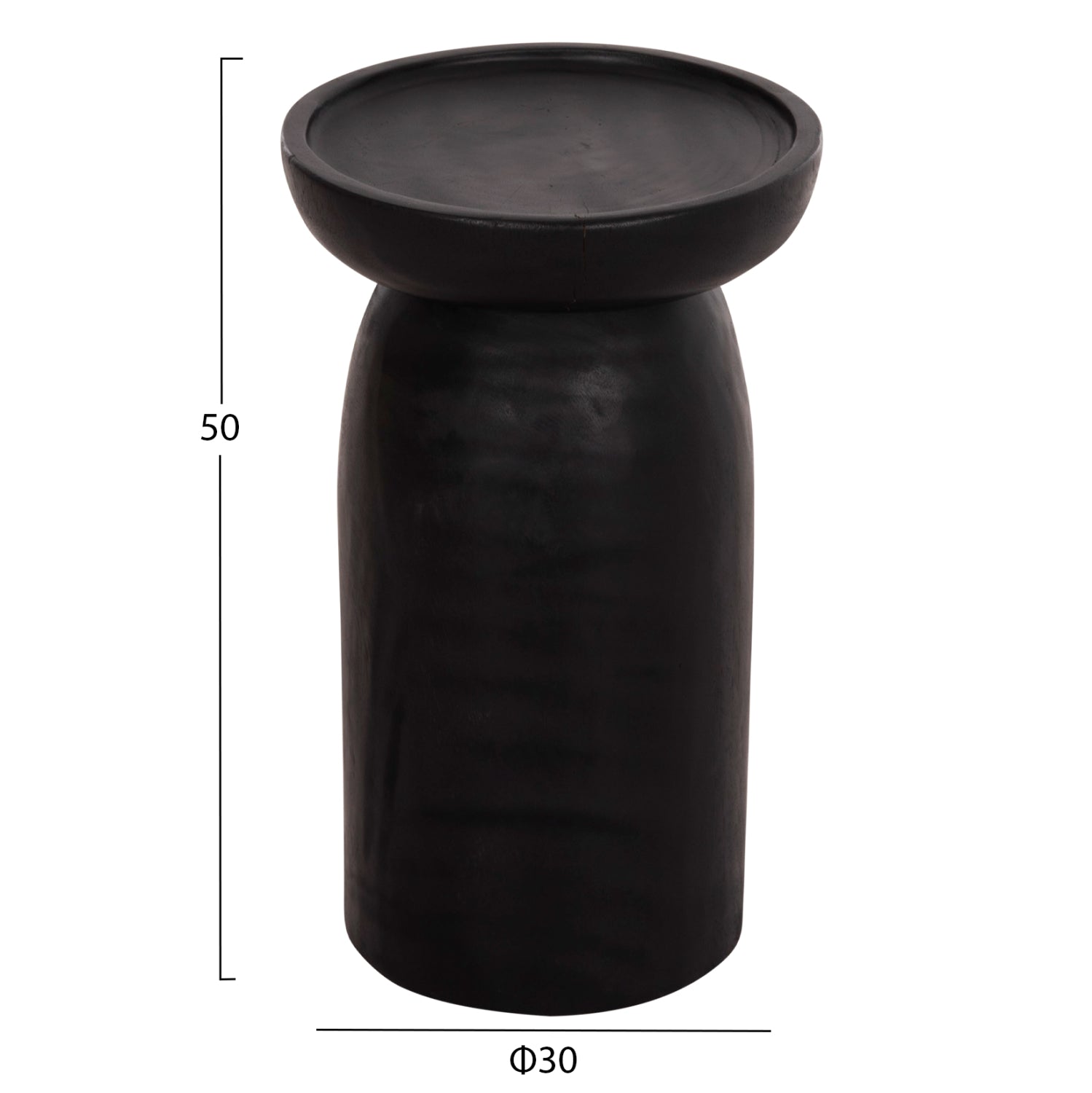 Странична маса LOKI черен цвят Φ30x50см