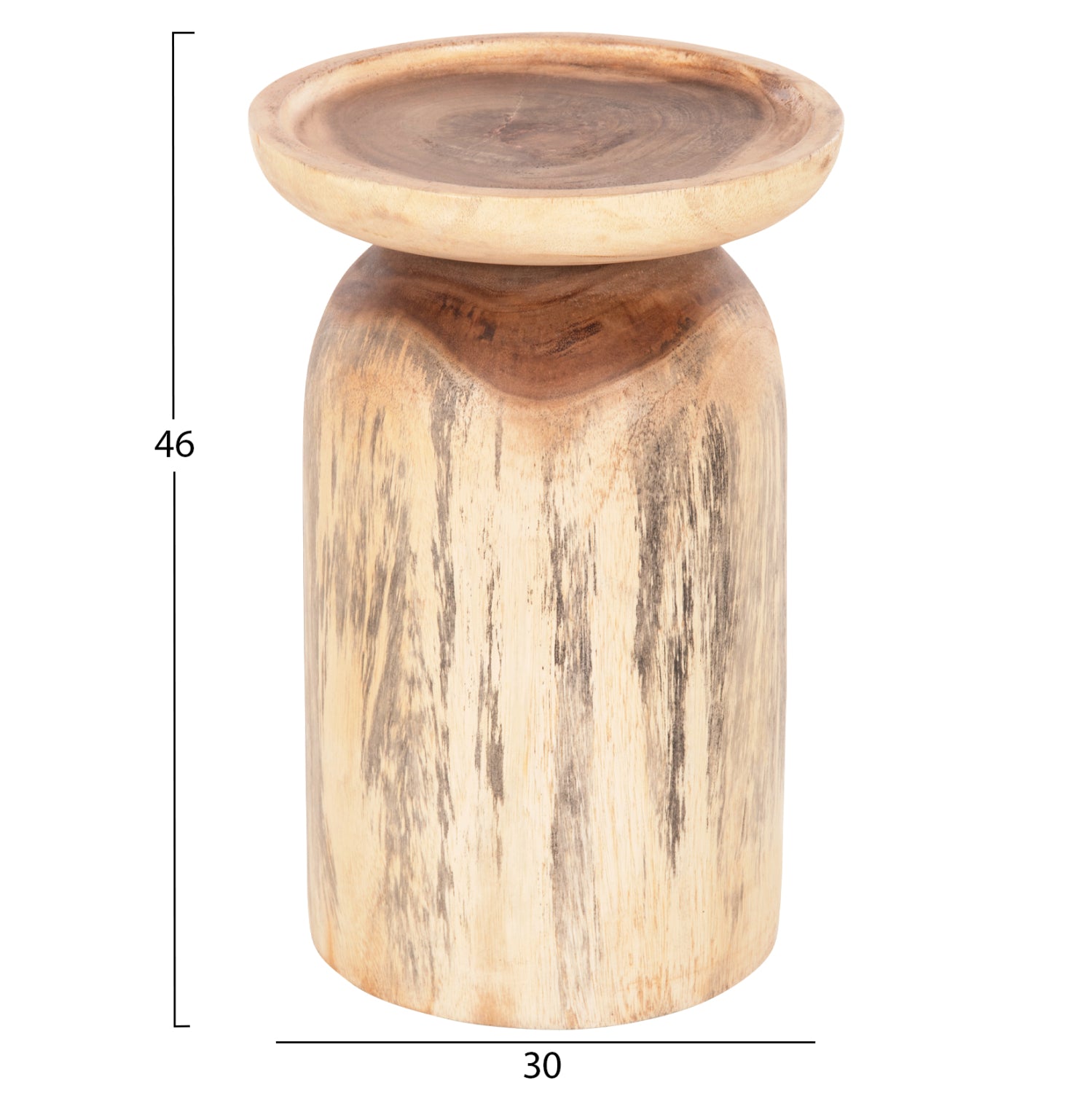 Странична маса LOKI естетсвен цвят Φ30x46см