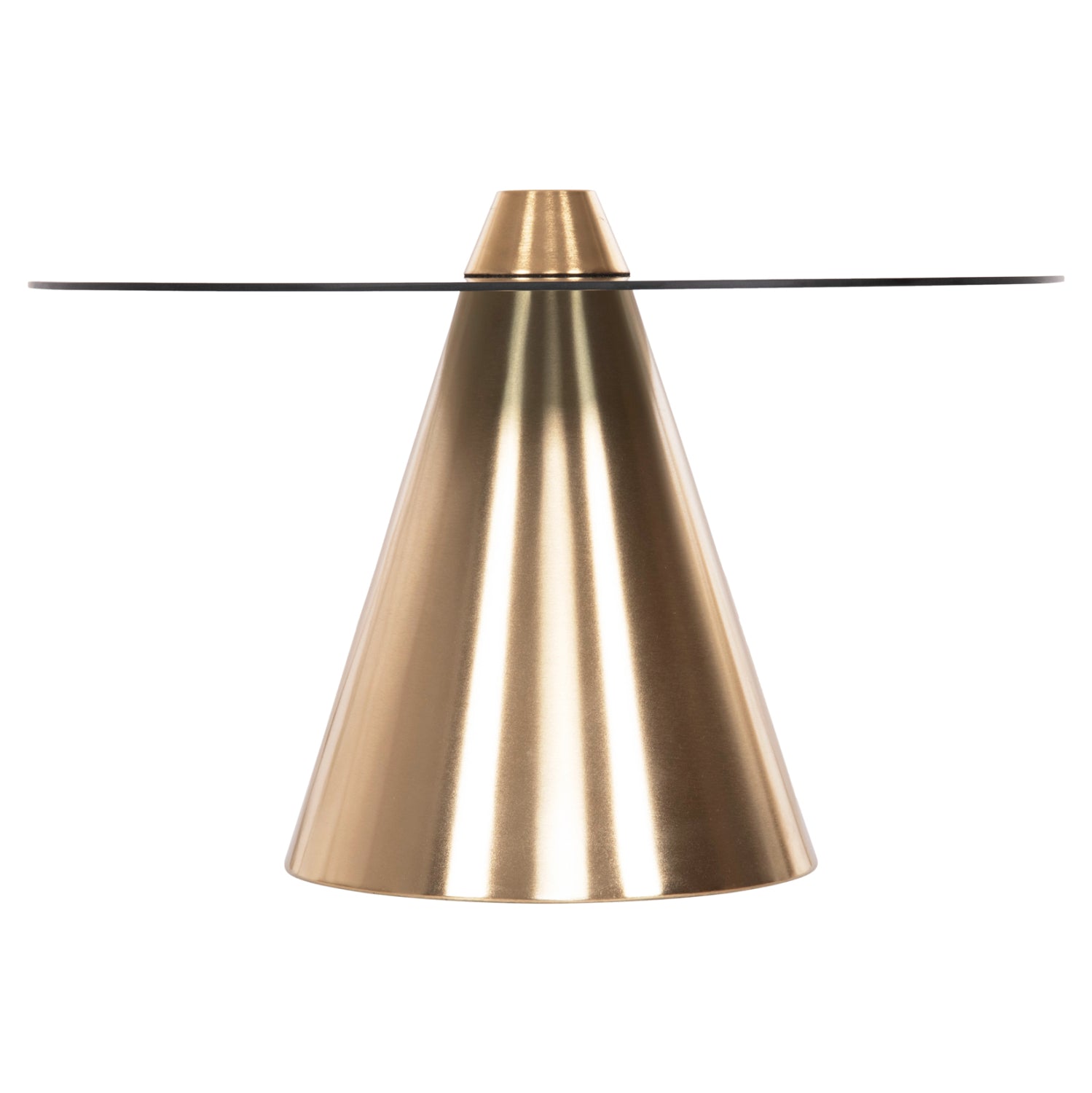 Комплект холни маси 2 бр REBEN златист метал-стъкло черен цвят Φ80 и Φ60 см