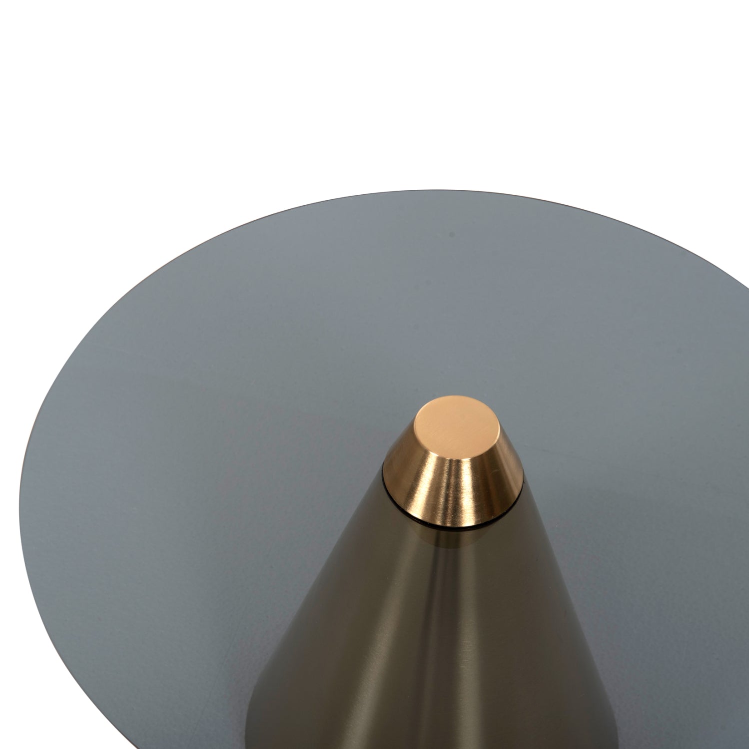 Комплект холни маси 2 бр REBEN златист метал-стъкло черен цвят Φ80 и Φ60 см