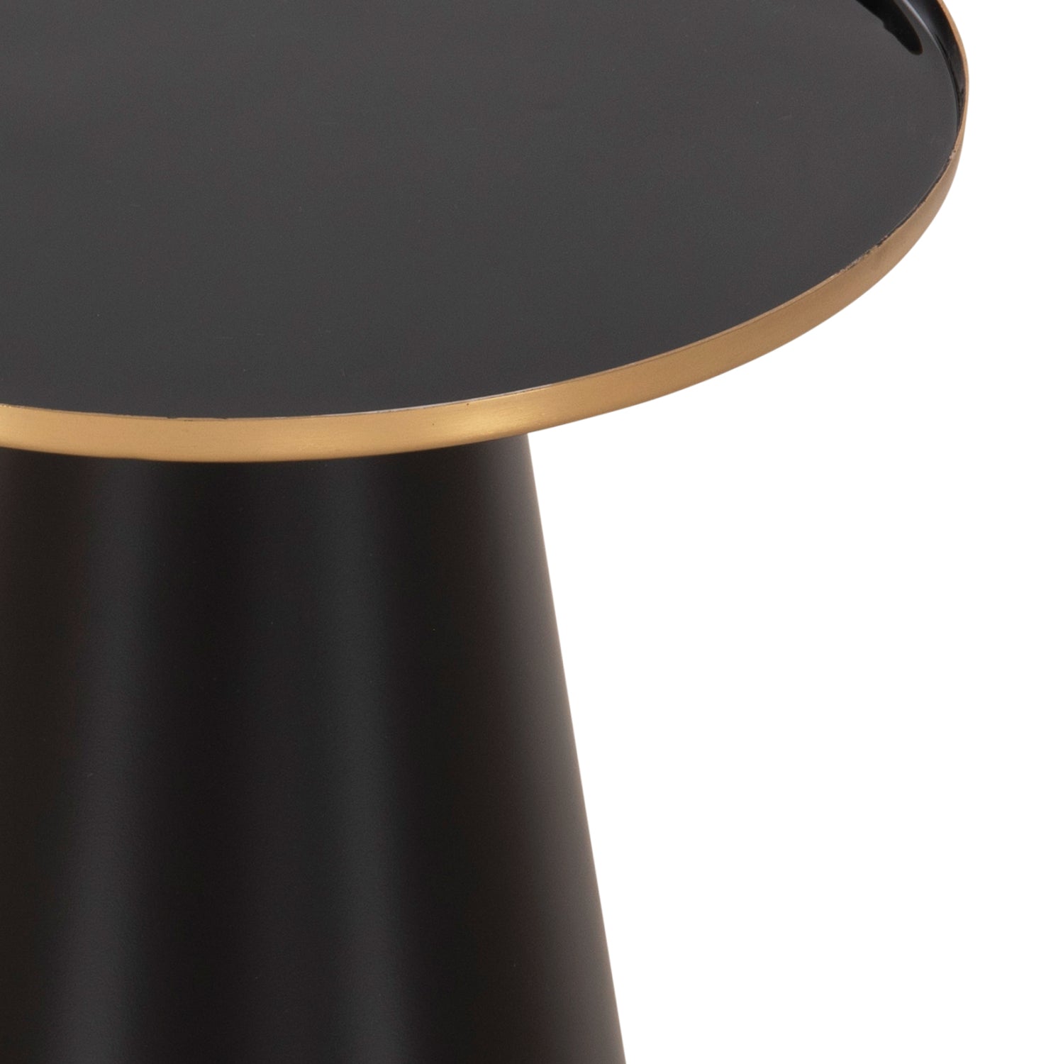 Комплект холни маси 2 бр BENG черен-златист цвят Φ50 и Φ40 см