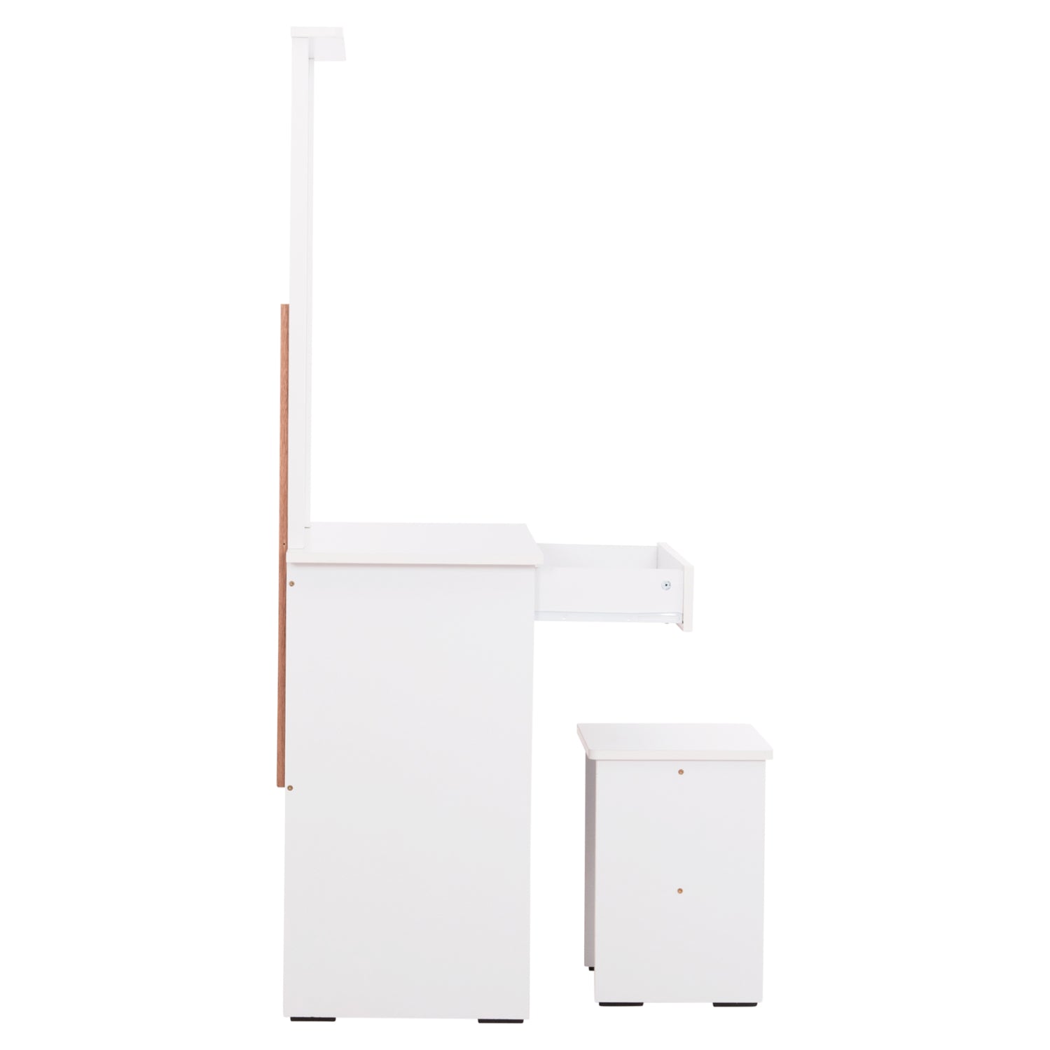 Тоалетка с огледало и табуретка CRYSTEL бял цвят 74x39x155см