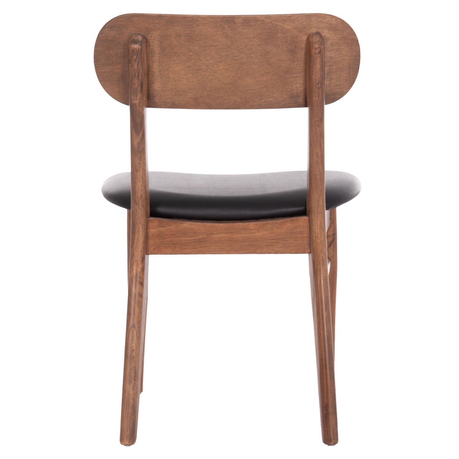 Трапезен стол Sekor орех каучуково дърво-черно pu 51x48x79cm