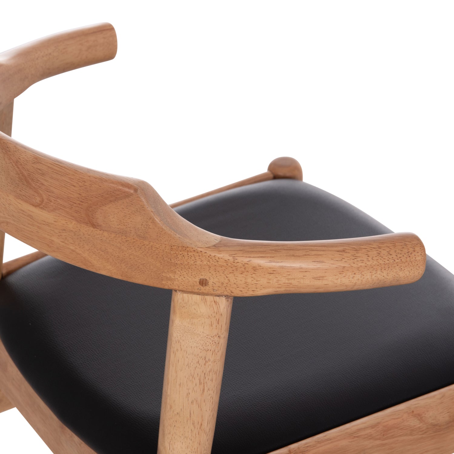 Кресло CERSEI в светъл дъб и pu в черно 57x53x72cm