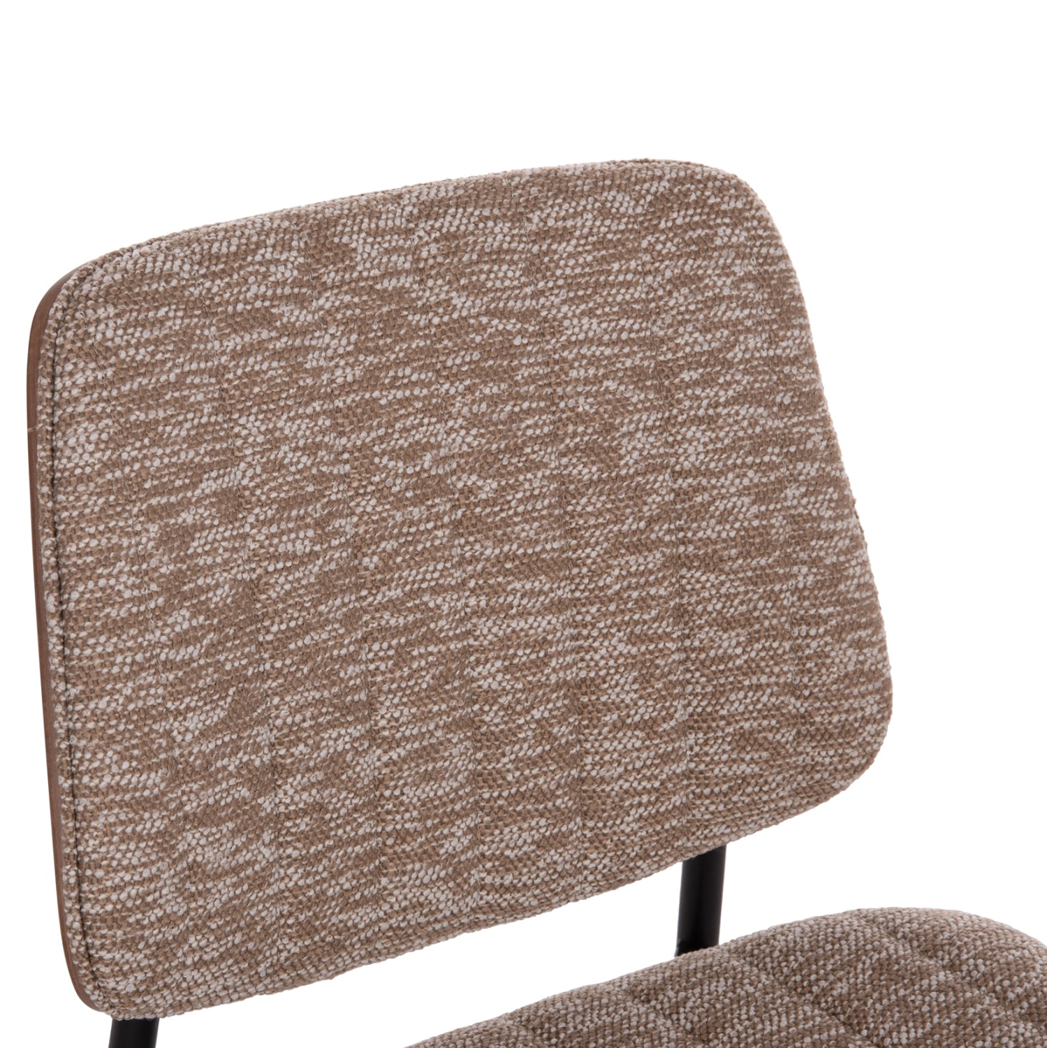 Трапезен стол Conti черен метал-кафяв плат 49x56x82см