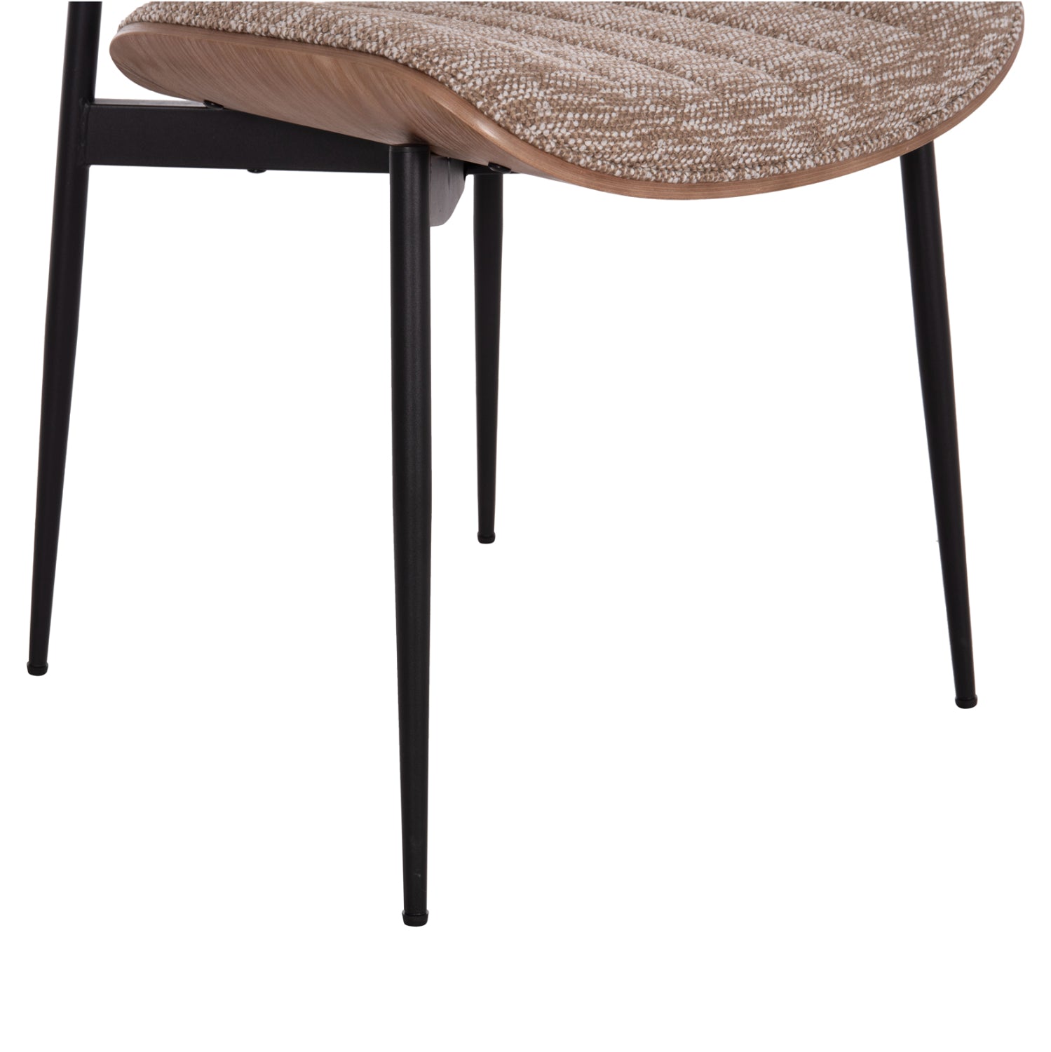 Трапезен стол Conti черен метал-кафяв плат 49x56x82см