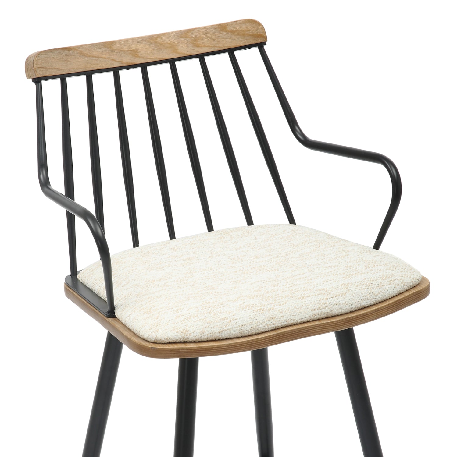 Бар стол JUDI цвят черен-екрю