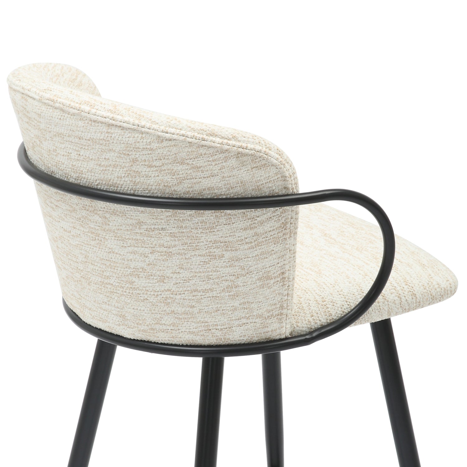 Бар стол NEBOR екрю-черен цвят 53.5x51x90см