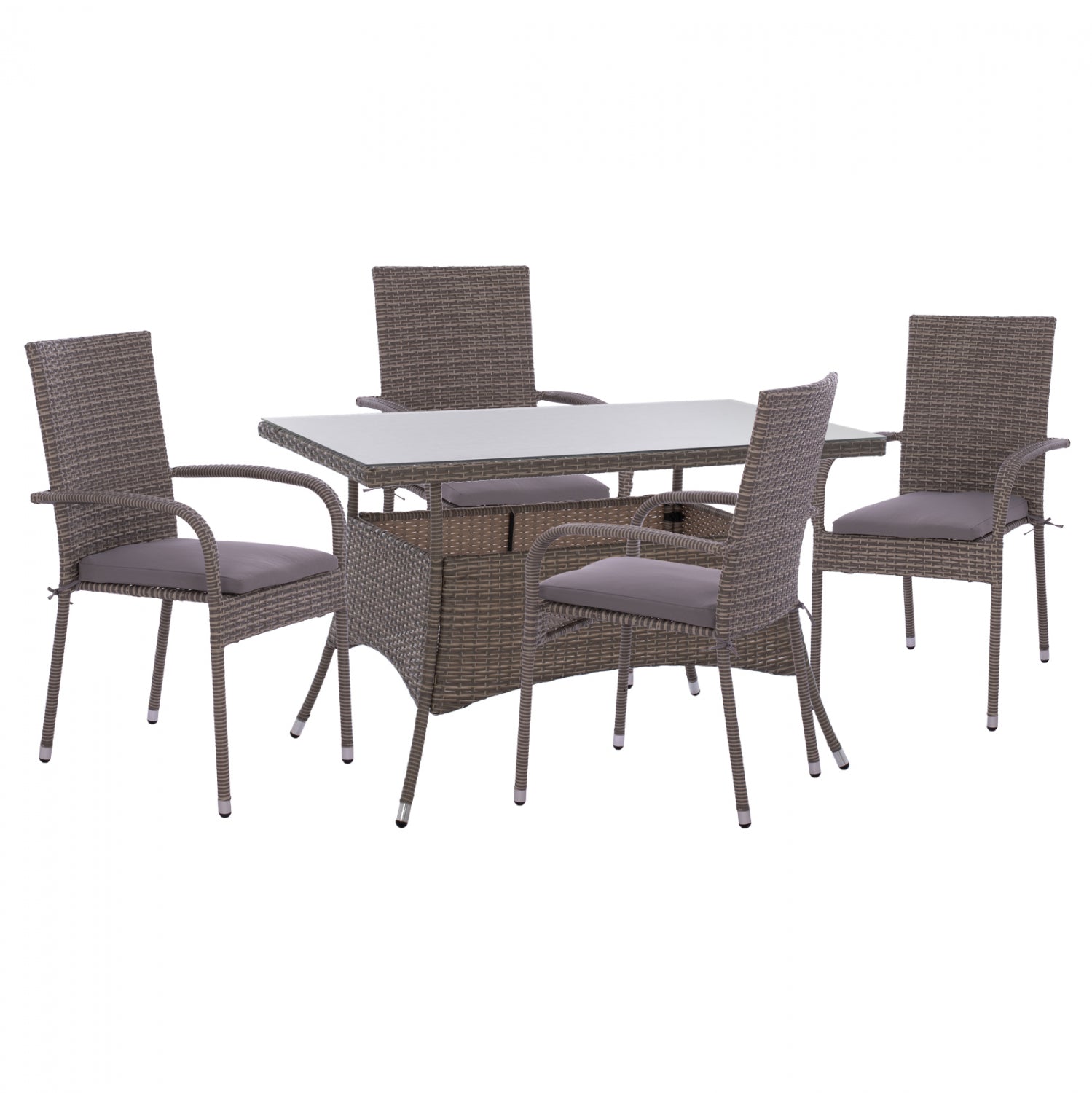 Градински сет КГ11711.31 сив цвят с маса 120x70x75