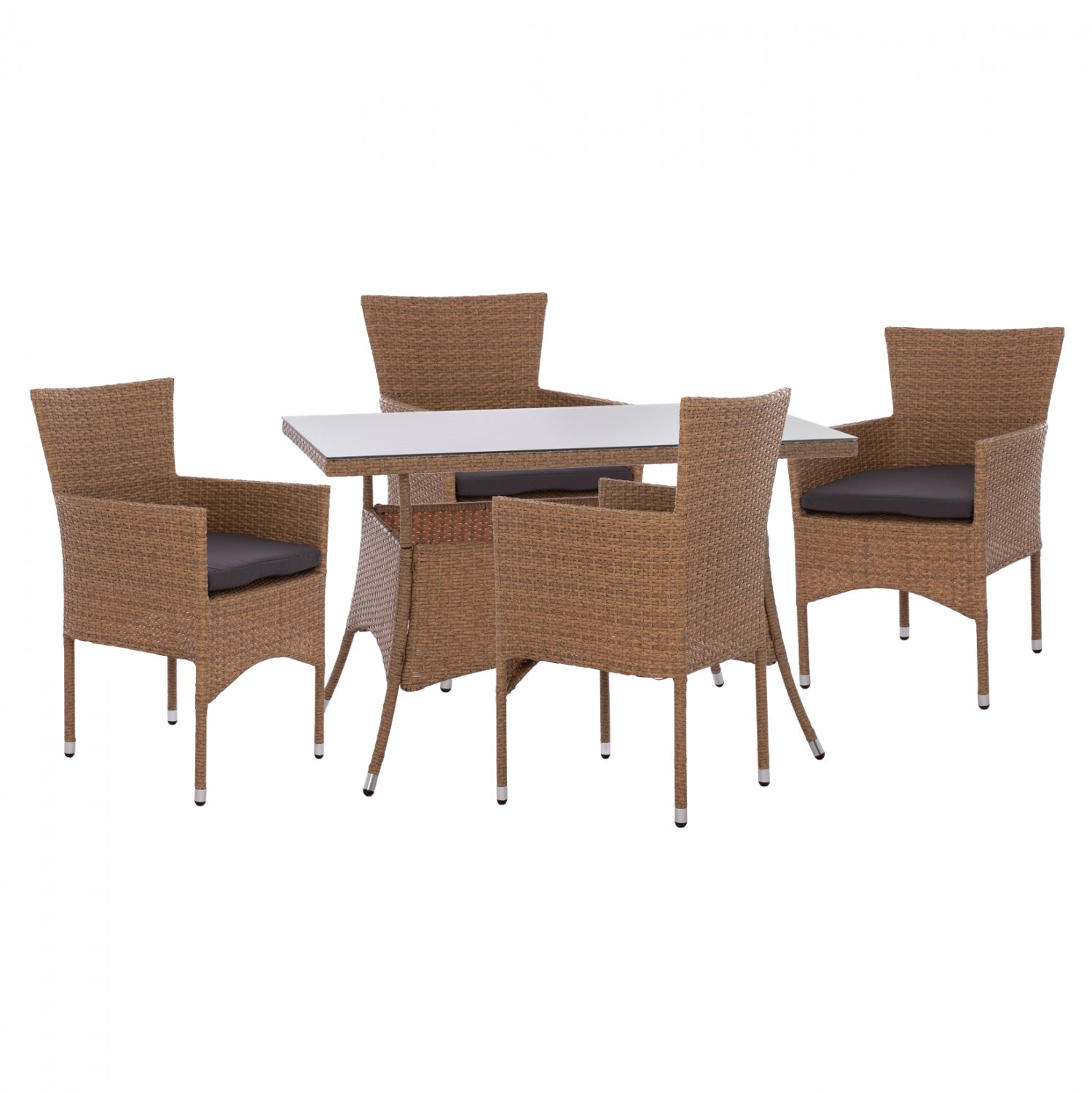 Градински сет КГ11712.32 кафяв цвят с маса 120x70x75