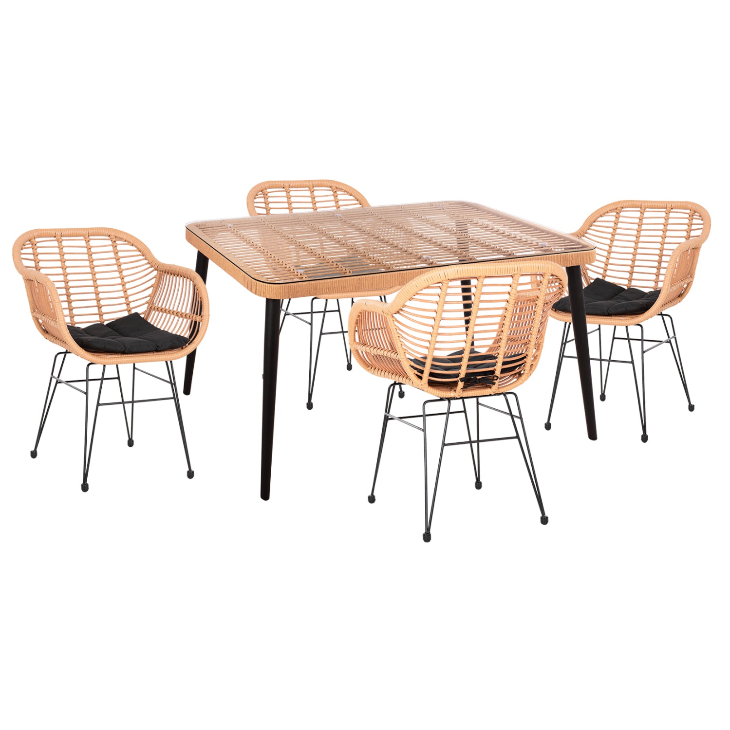 Комплект Aлегра КГ21027 цвят натурал-черен