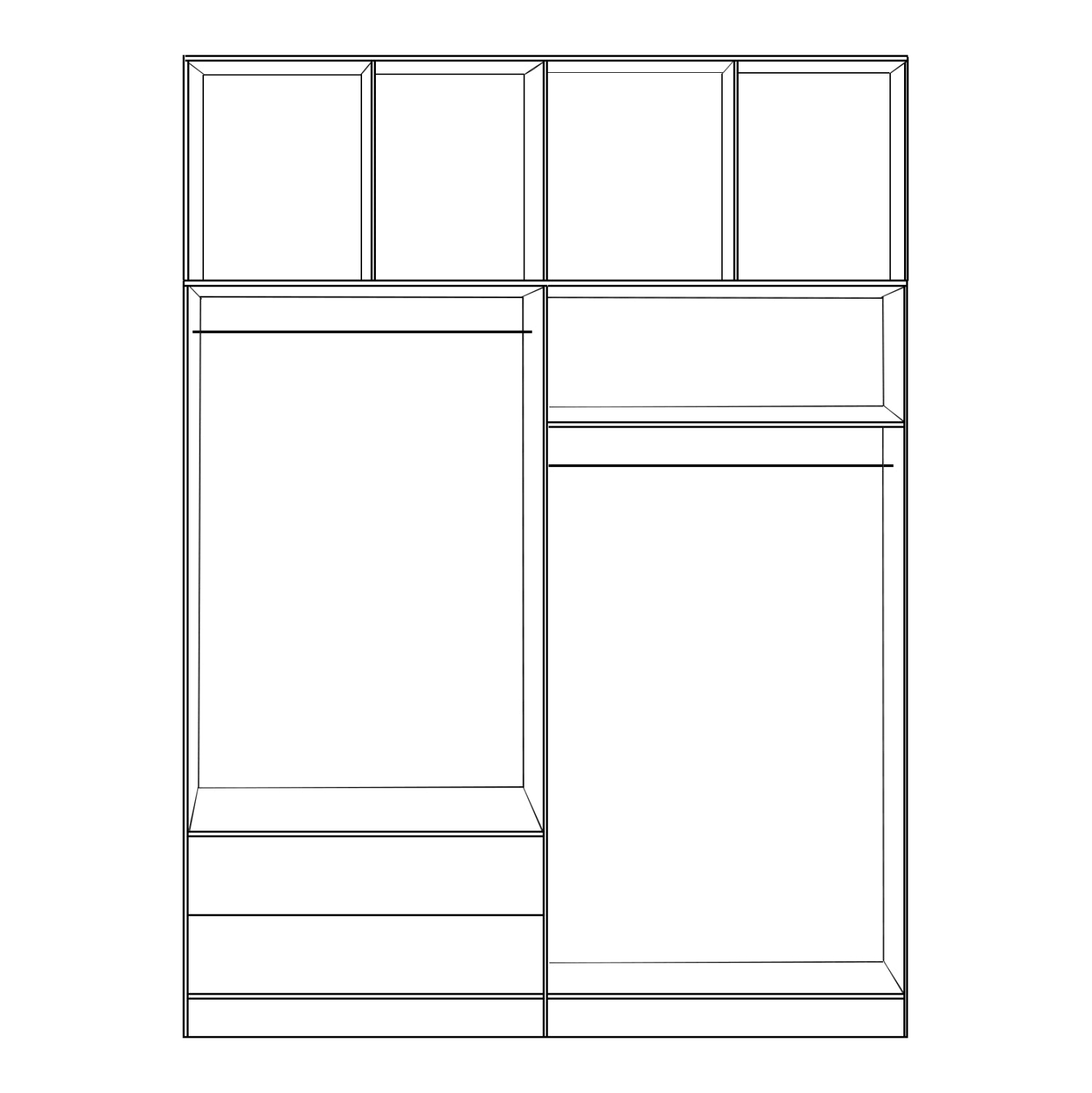 Гардероб 4-крилен цвят зебрано 160x42x241см КГ11355.01