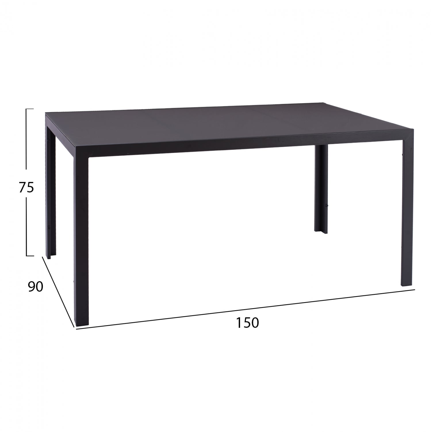 Комплект за трапезария от 7 части, сива маса 150x90 и сиви столове КГ11520.01