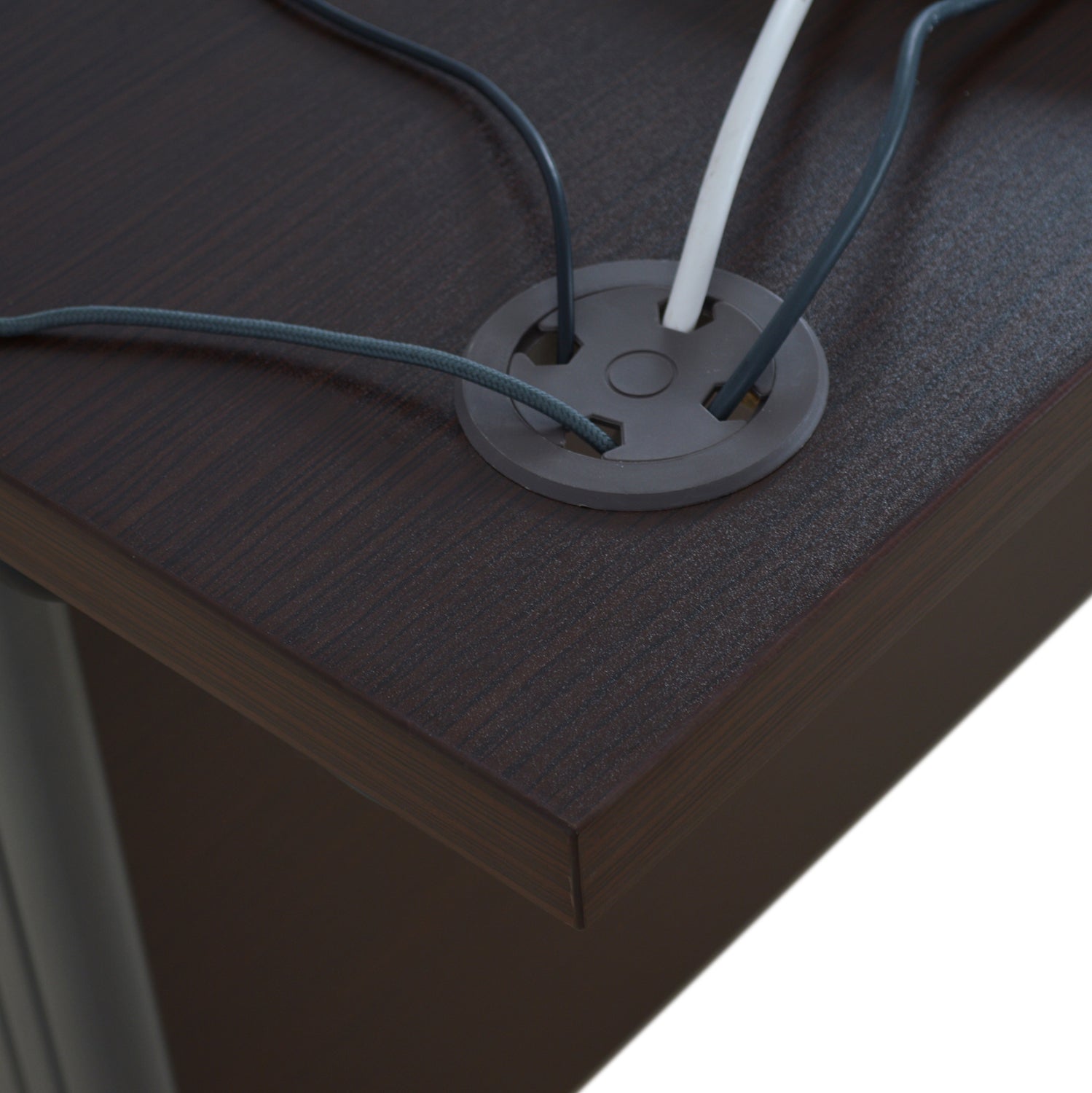 Професионален ъглов комплект бюро (ляв) от 3 части в цвят венге