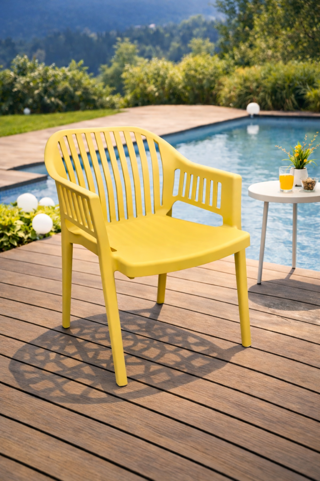 Градински стол ЛУКАС горчица - полипропилен