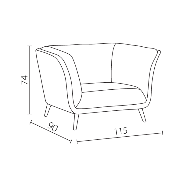 Кресло LENA - светлосиво 70