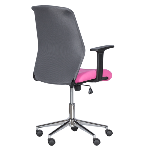 Работен офис стол Carmen 7047-1 - сив-розов