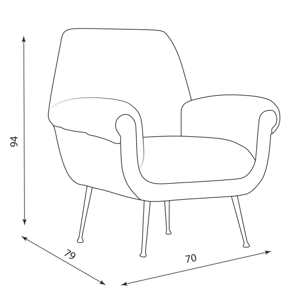 Кресло HILDA - сив V