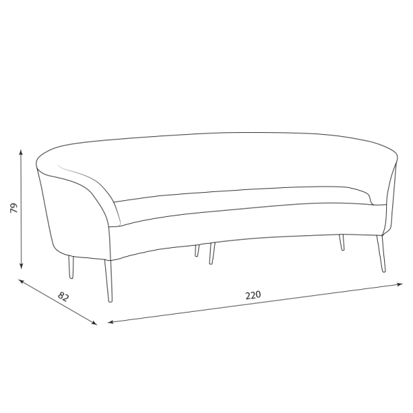 Триместно канапе RALF - жълт V