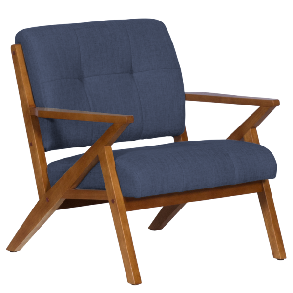 Кресло LUCAS - орех - син