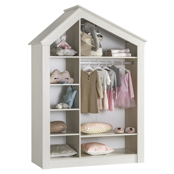 Трикрилен детски гардероб PINK HOUSE