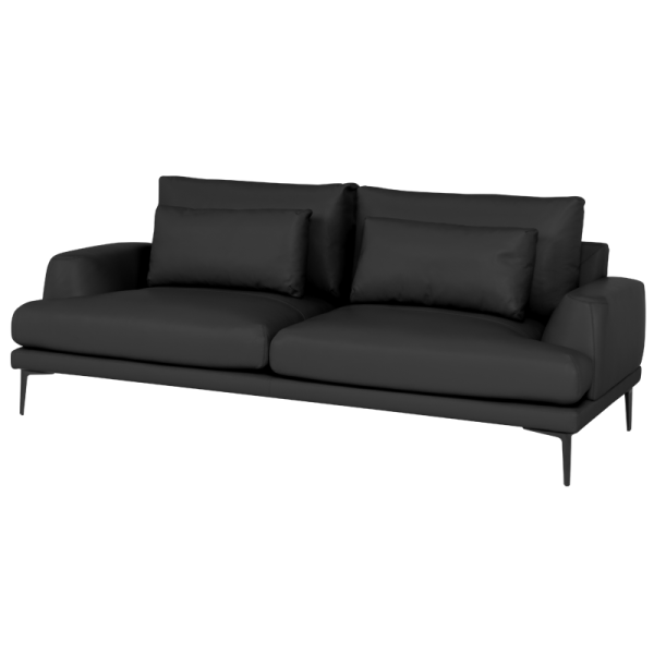 Кожен диван - тройка GRASTEN LUX - черен