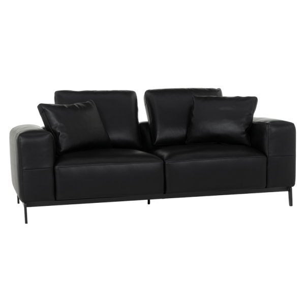 Кожен диван - двойка HALS LUX - черен