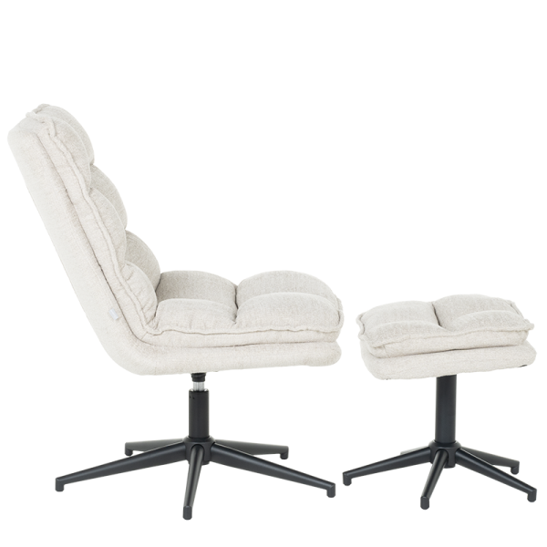 Кресло с табуретка JANET - крем