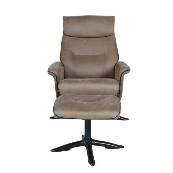 Кресло с табуретка EMA - кафяво