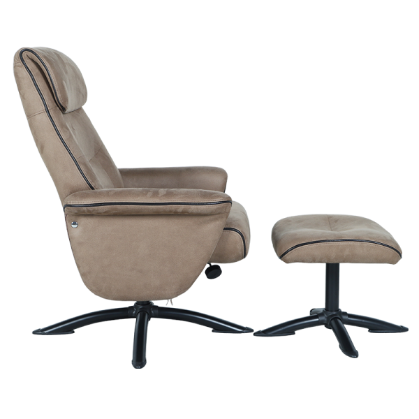 Кресло с табуретка EMA - кафяво