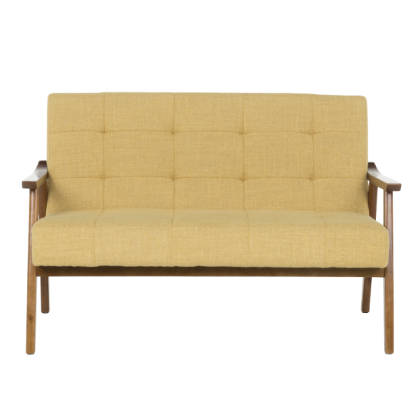 Двуместно канапе PABLO - орех / жълто