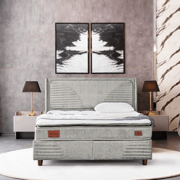 Тапицирана спалня с матрак STRESS ZERO 180 x 200 - крем 02