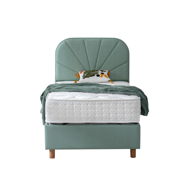 Тапицирано легло с матрак DELUX PREMIUM 100 x 200 - светлозелен