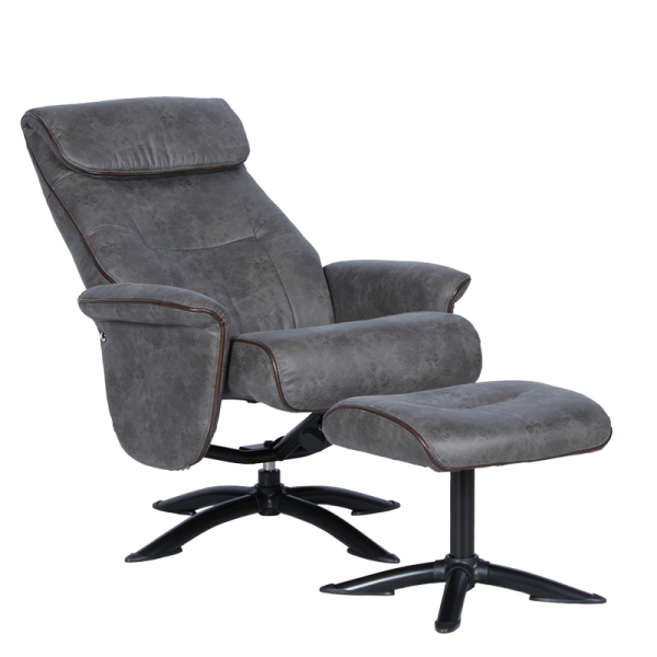 Кресло с табуретка EMA - сиво