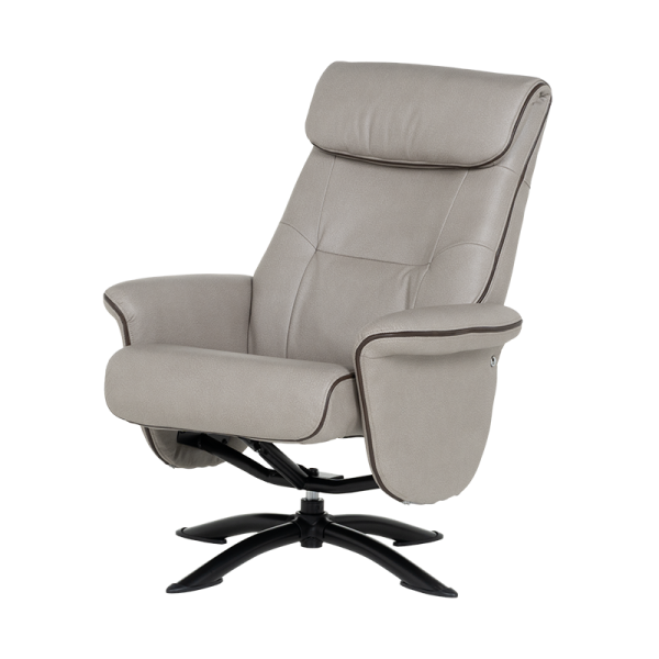 Кресло с табуретка EMA - светлосиво