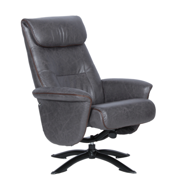 Кресло с табуретка EMA - тъмносиво