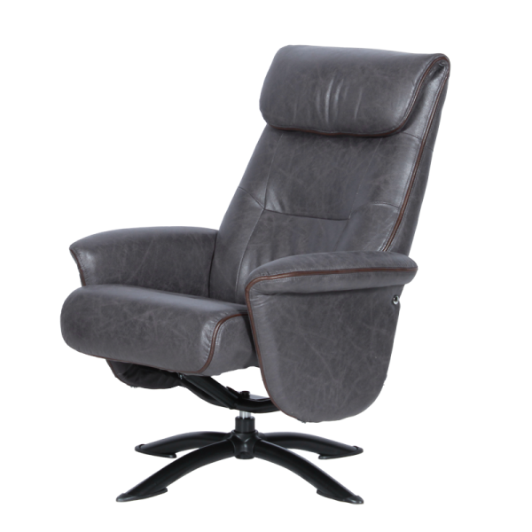 Кресло с табуретка EMA - тъмносиво