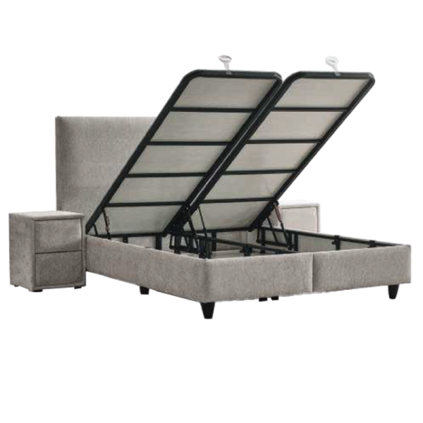 Тапицирана спалня с матрак COMO 160 x 200 - сребърен AN