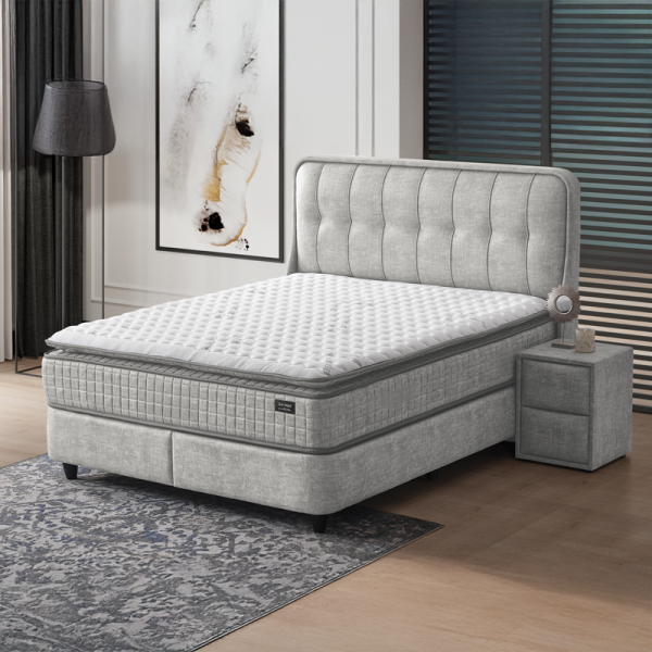 Тапицирана спалня с матрак PICASSO 160 x 200 - бежов 626