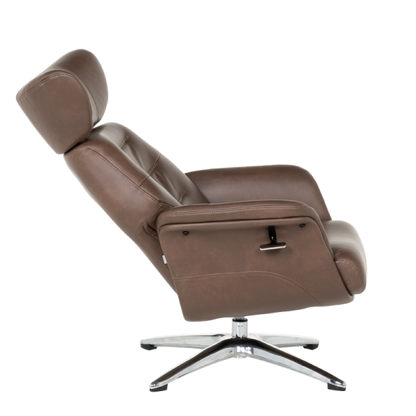 Кресло с табуретка TEDY - кафяво