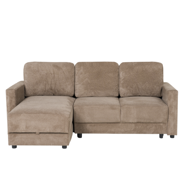 Ъглов разтегален диван BUMBA - кафяв Е40