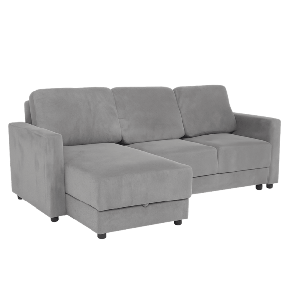 Ъглов разтегален диван BUMBA - сив Е13